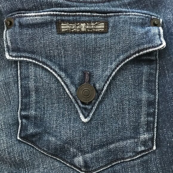 Hudson Collin Flap Pocket Skinny Ankle Jeans Women 26 Blue Mid Rise Stretch - Picture 12 of 16